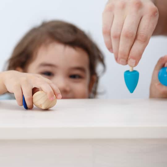 PlanToys Mini Wooden Spinning Tops Set